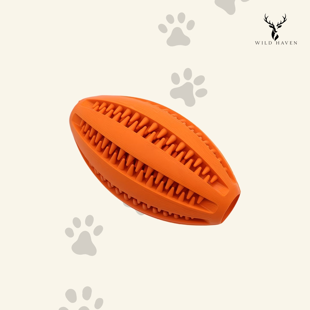 Haven Spiky Fetch Ball, Rubber Dental Chew and Treat Dispenser Toy for Dogs