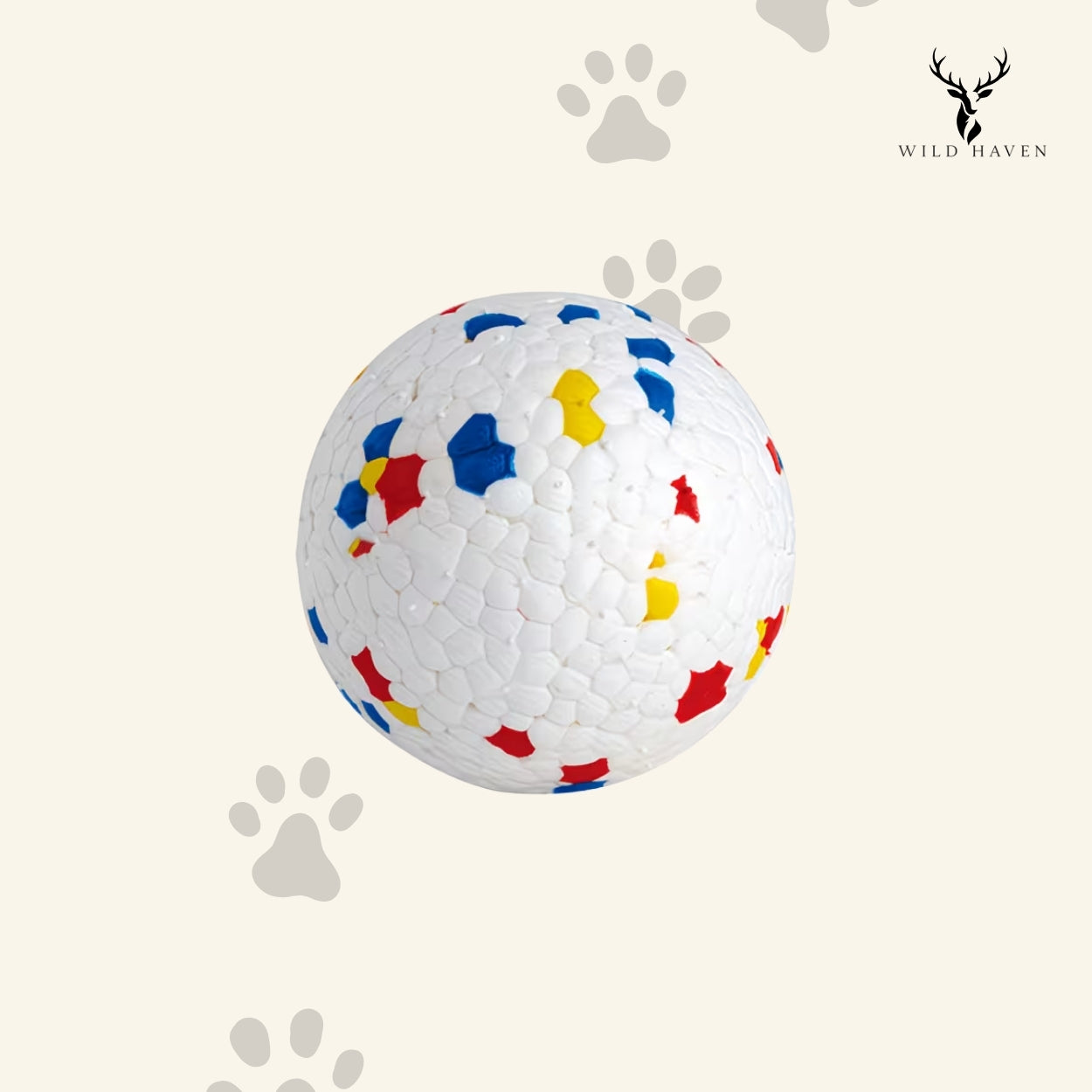 Haven Rubber Chew Ball, Thermoplastic Fetch and Chew Toy for Aggressive Chewers