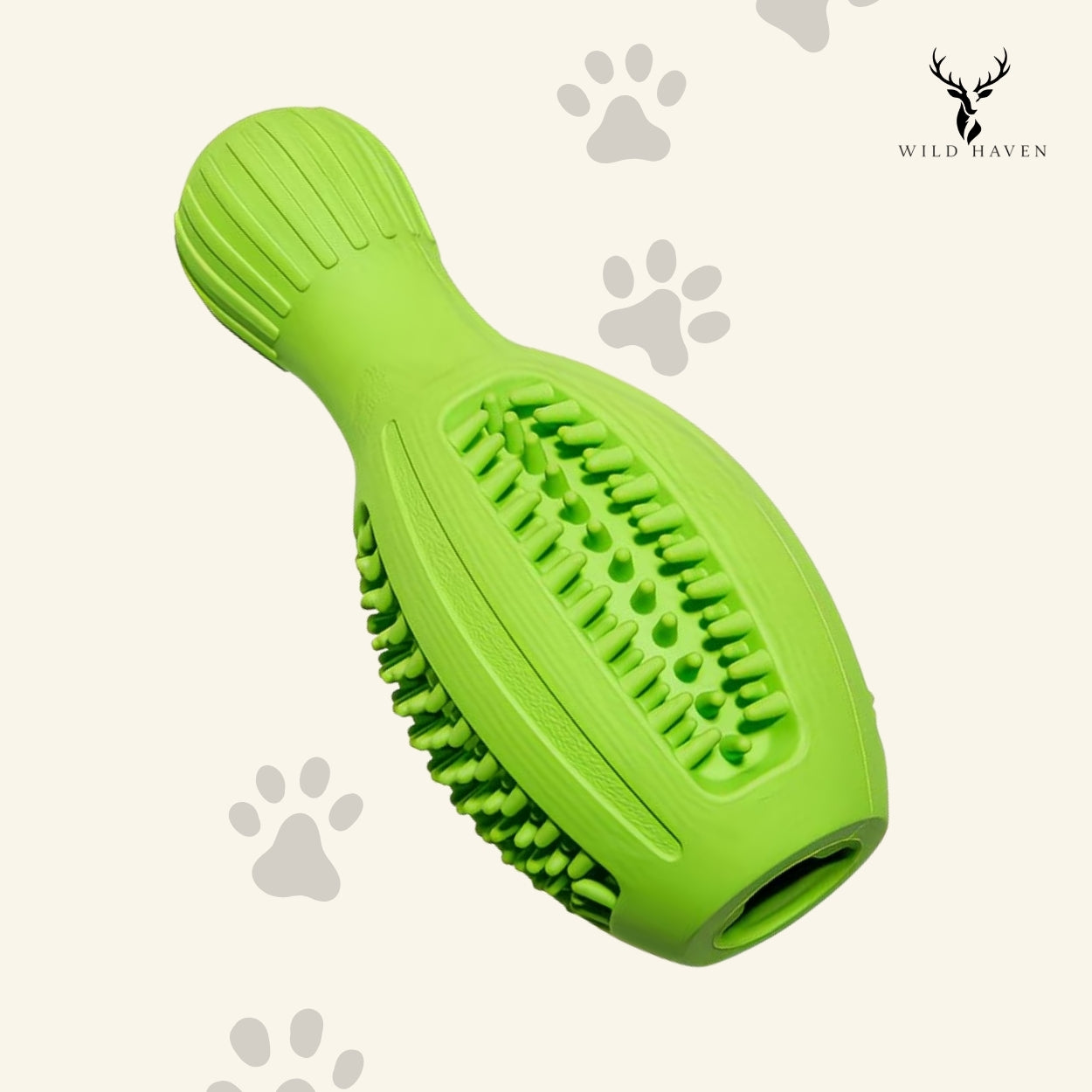 Haven Rubber Treat Dispenser Chew Toy, Hollow Natural Rubber Enrichment Toy for Dogs