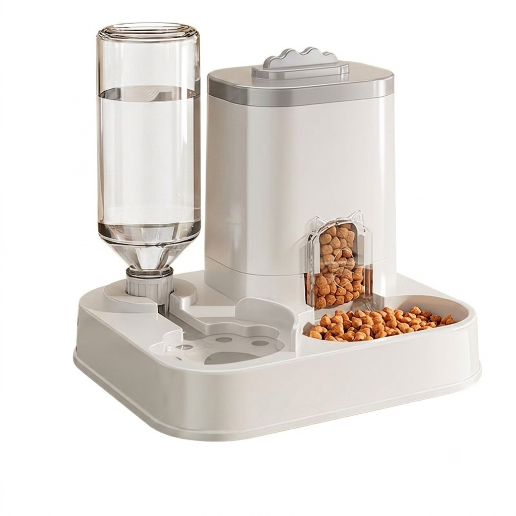 Haven Cat Automatic Feeder and Water Dispenser, 2-in-1 Gravity Food and Water Station for Cats