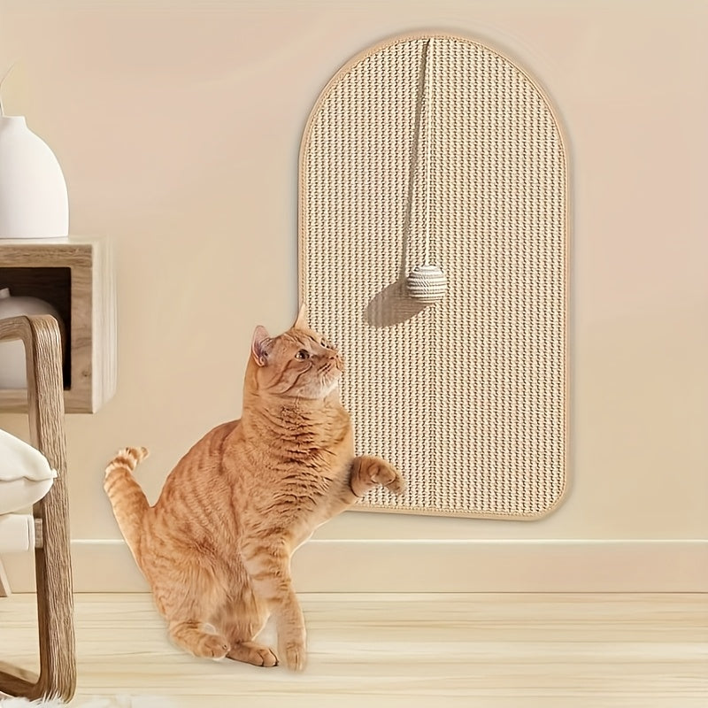 Haven Cat Sisal Scratching Pad Wall Mount with Hanging Toy