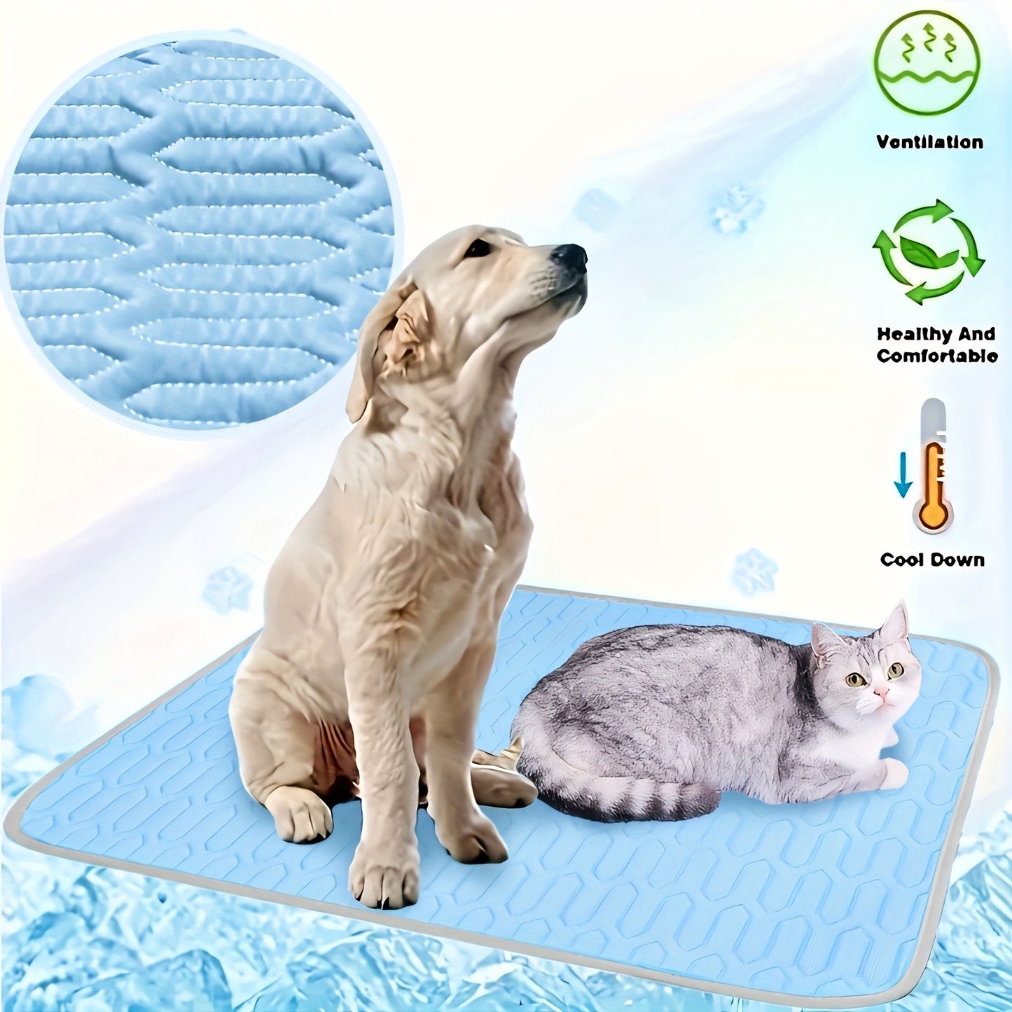 Haven Cooling Mat for dogs and cats - gel cooling pad in blue