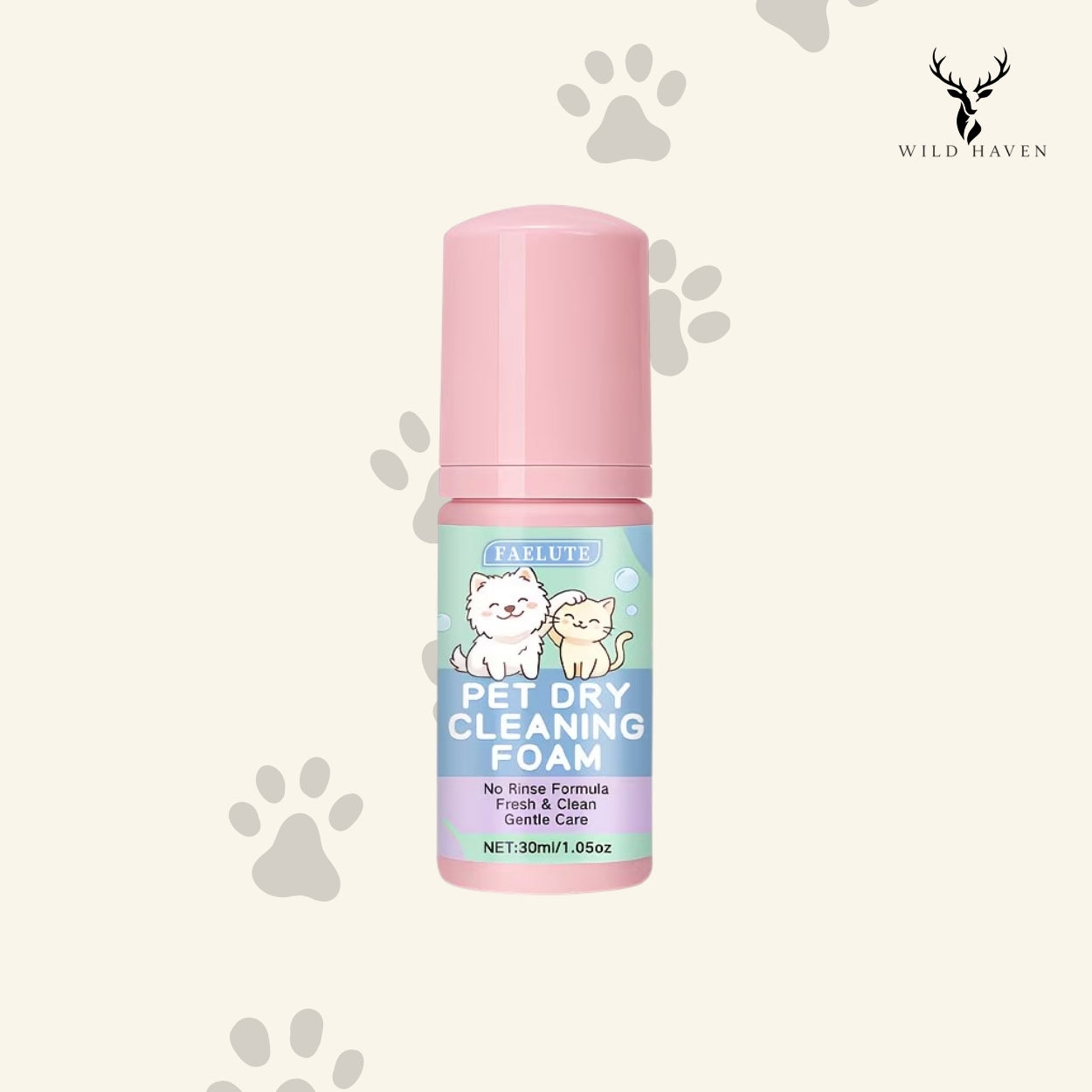 Haven Waterless Pet Shampoo Foam, No-Rinse Deodorising Dry Bath for Dogs and Cats