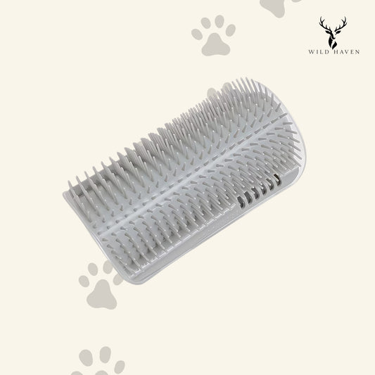Haven Cat Self-Grooming Corner Brush, Wall-Mount Adhesive Fur Removal and Massage Tool for Cats