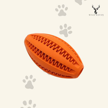 Haven Spiky Fetch Ball, Rubber Dental Chew and Treat Dispenser Toy for Dogs
