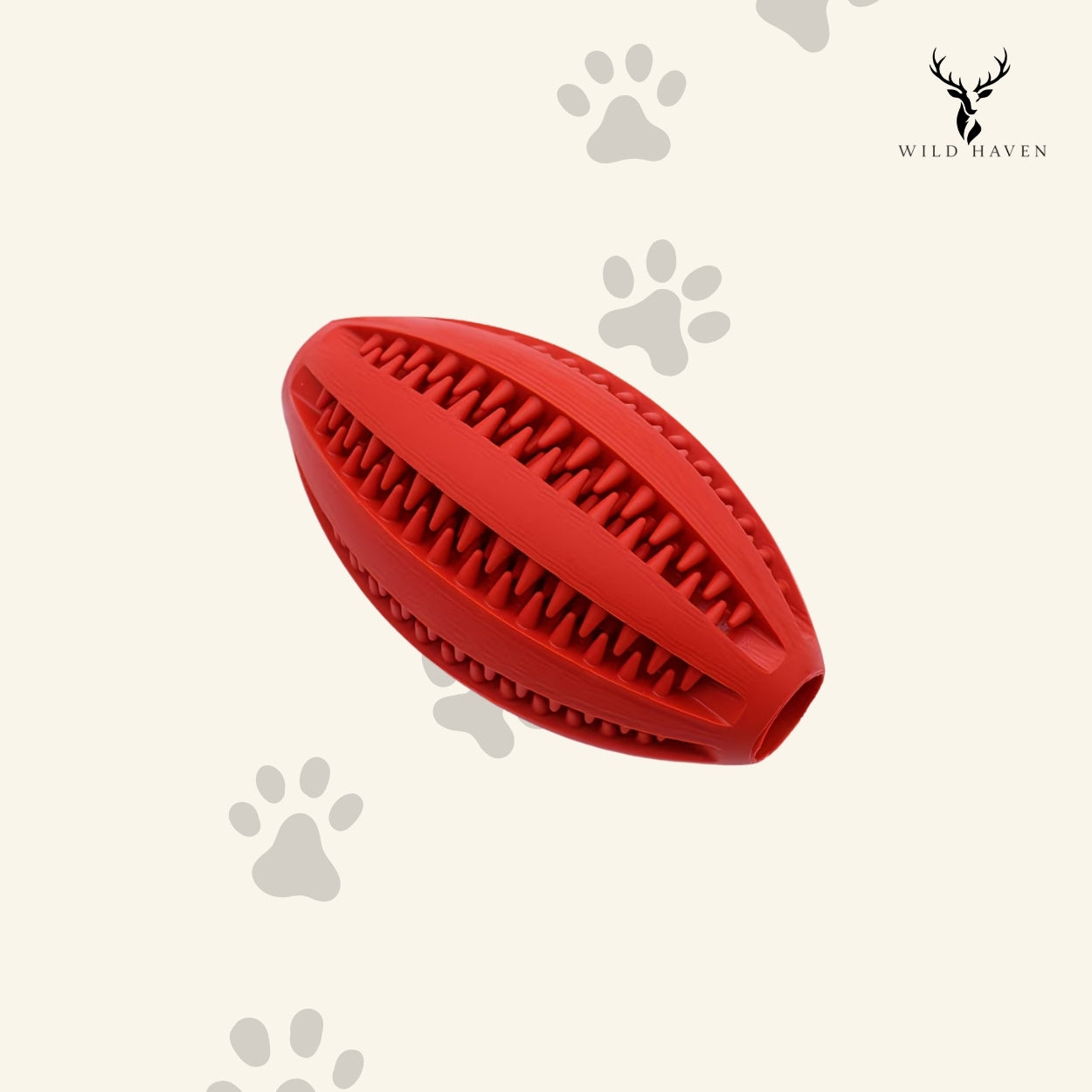 Haven Spiky Fetch Ball, Rubber Dental Chew and Treat Dispenser Toy for Dogs