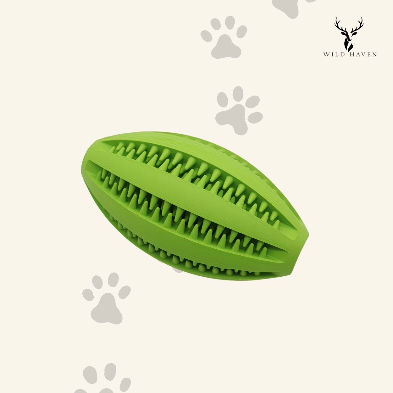 Haven Spiky Fetch Ball, Rubber Dental Chew and Treat Dispenser Toy for Dogs