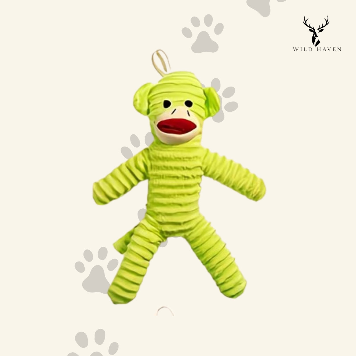 Haven Squeaky Monkey Dog Toy, Reinforced Plush Toy for Small and Medium Dogs
