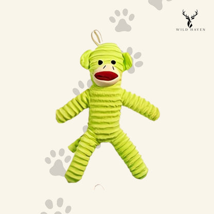 Haven Squeaky Monkey Dog Toy, Reinforced Plush Toy for Small and Medium Dogs