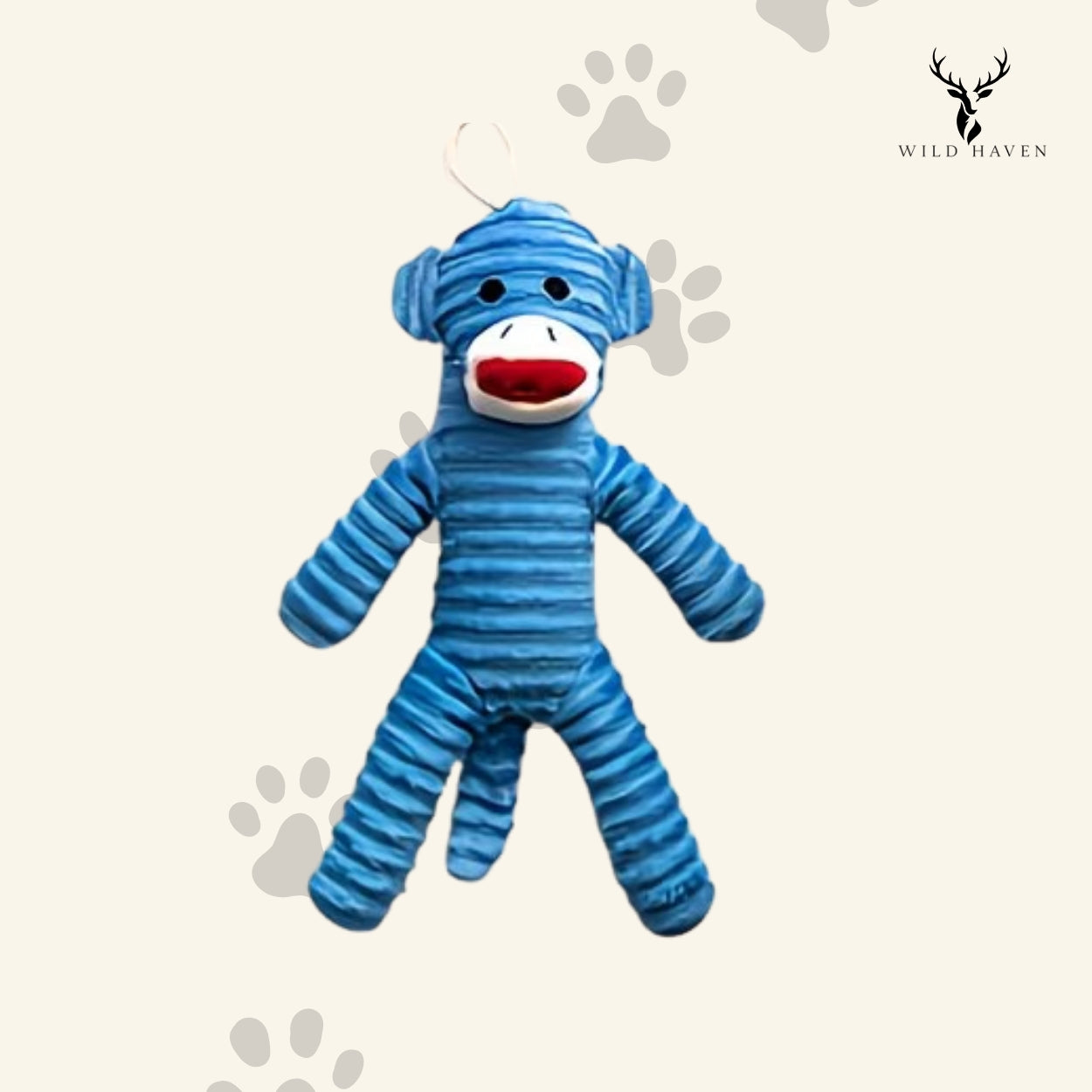 Haven Squeaky Monkey Dog Toy, Reinforced Plush Toy for Small and Medium Dogs