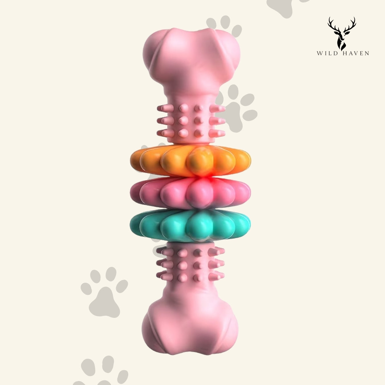 Haven Rubber Chew Bone, Durable Thermoplastic Dental Chew Toy for Aggressive Chewers