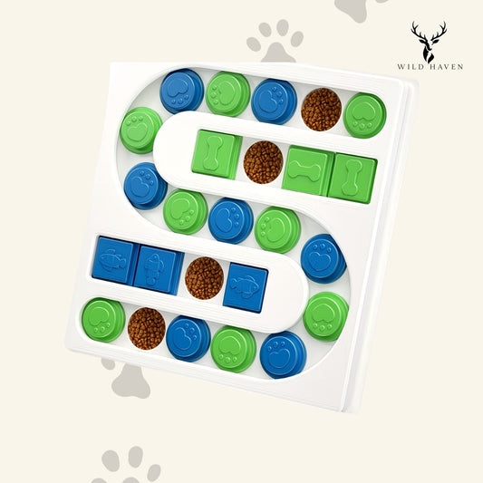Haven Dog IQ Puzzle Toy Level 2, Sliding Compartment Treat Dispensing Game for Smart Dogs