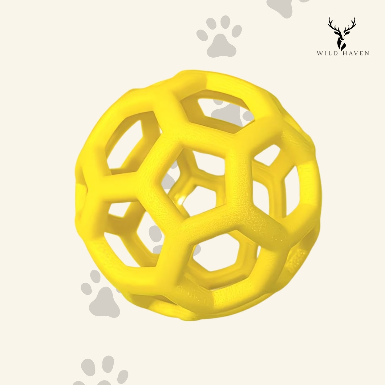 Haven Dog Hollow Treat Ball, TPR Rubber Interactive Molar and Enrichment Toy for Small and Medium Dogs
