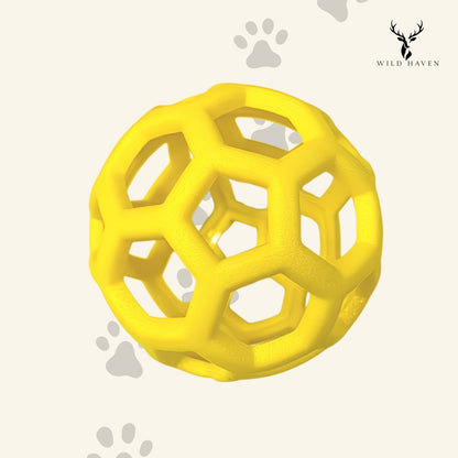 Haven Dog Hollow Treat Ball, TPR Rubber Interactive Molar and Enrichment Toy for Small and Medium Dogs