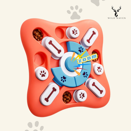 Haven Dog IQ Puzzle Toy, Interactive Treat Dispensing Game with Sliding Compartments for All Breed Sizes