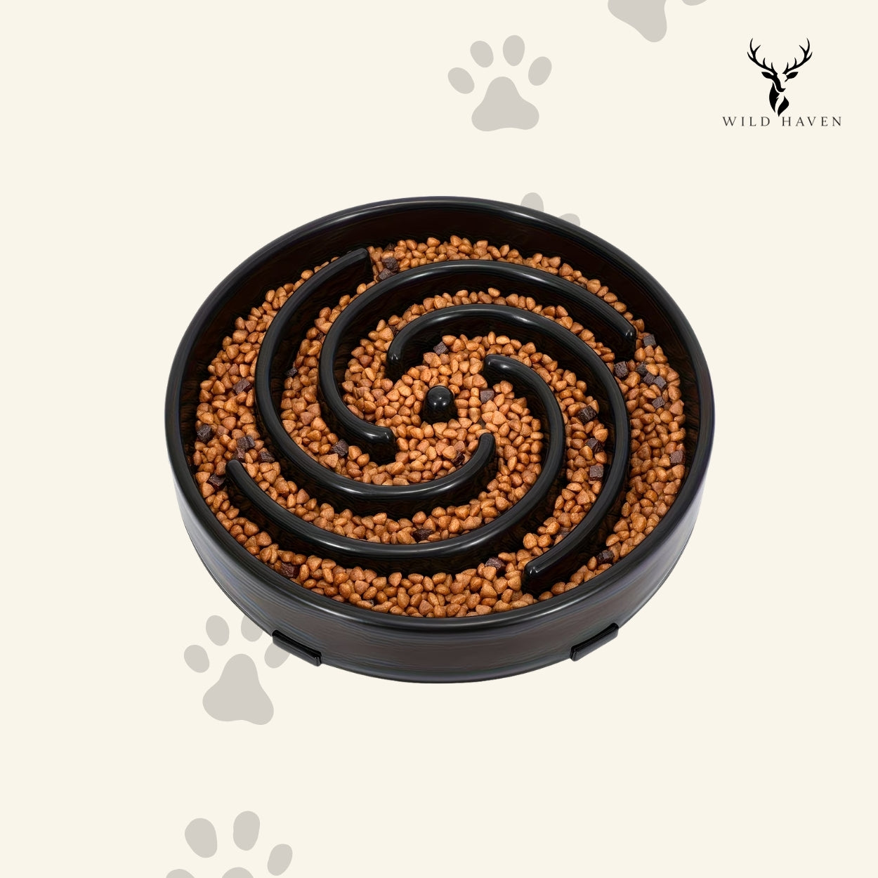 Haven Dog Large Slow Feeder Bowl, Deep Ridge Anti-Gulping Design for Large and Giant Dog Breeds