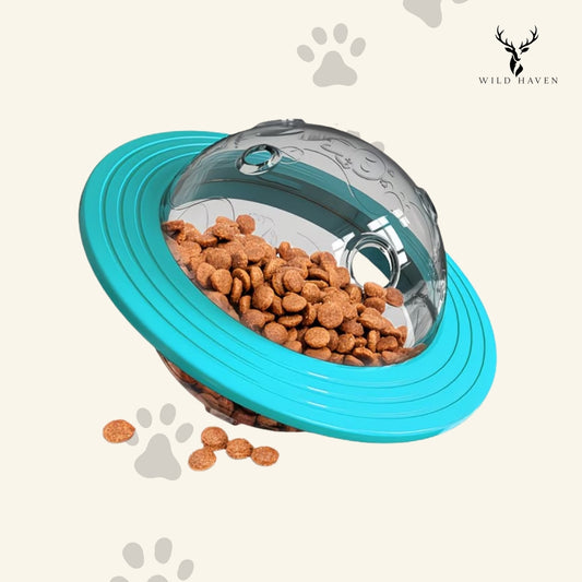 Haven Dog UFO Treat Ball, Wobble Disc Interactive Food Dispenser Toy for Mental Enrichment