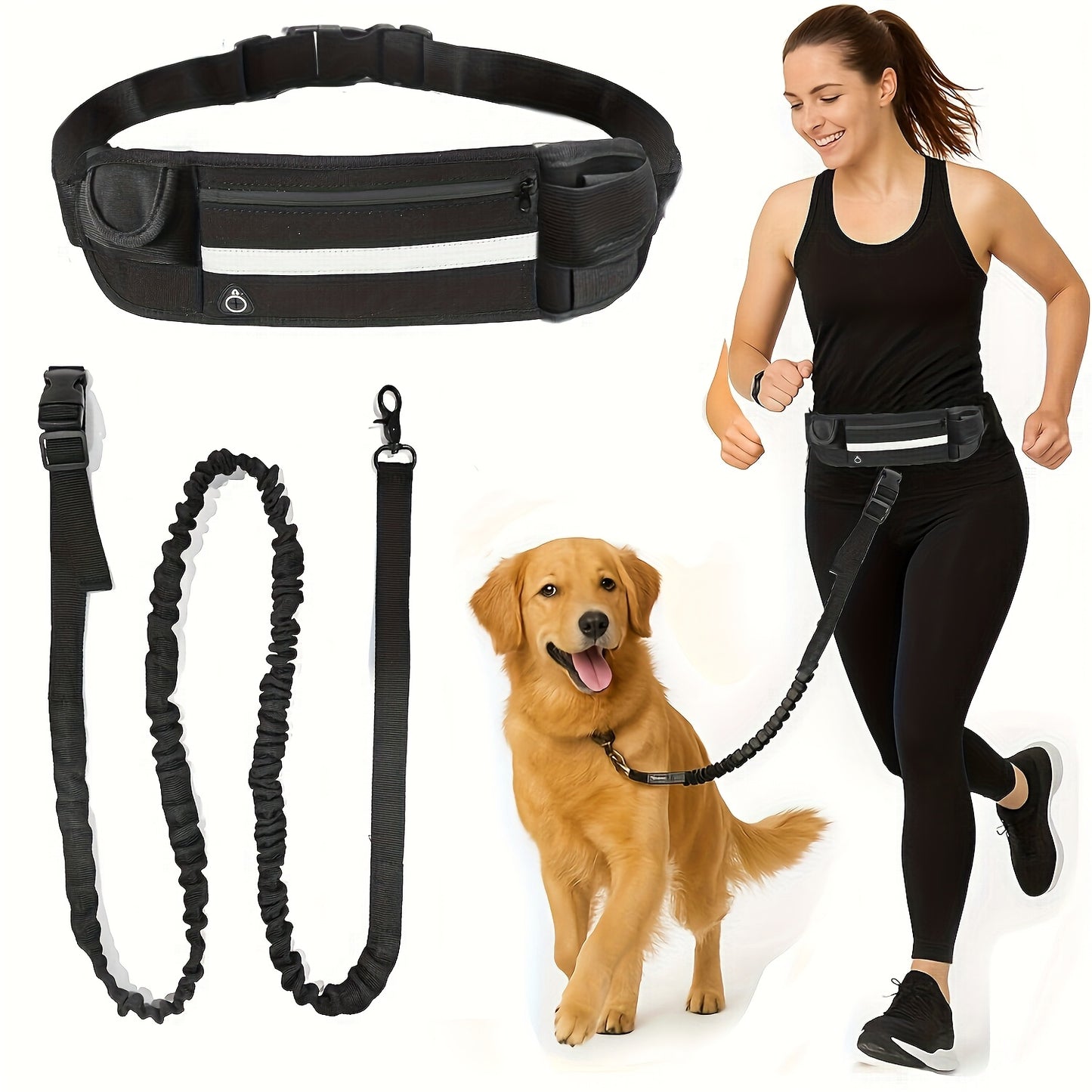 Haven Hands-Free Dog Running Leash Waist Belt with Bungee