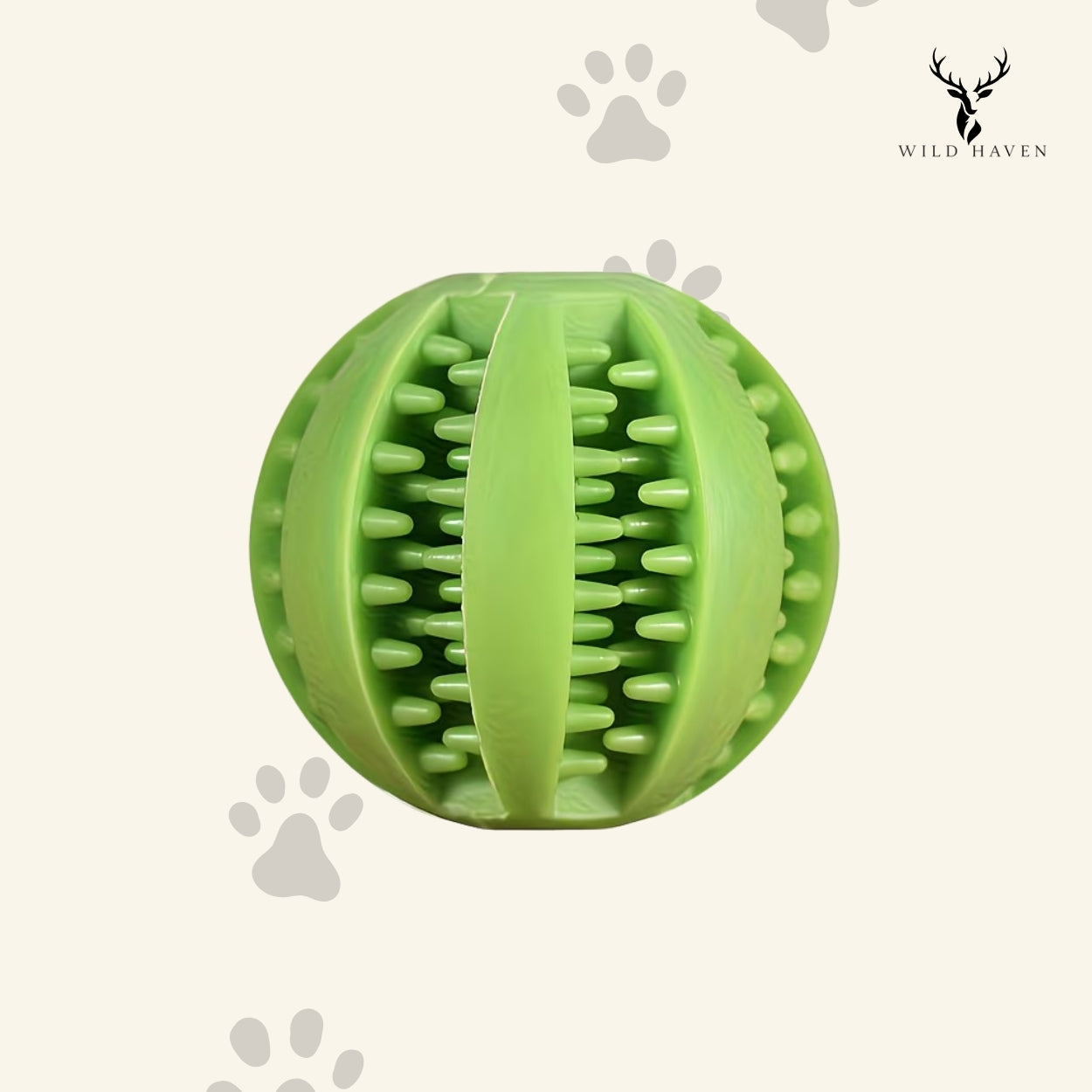 Haven Dog Treat Ball, Hollow Rubber Interactive Food Dispenser Toy for Active Dogs