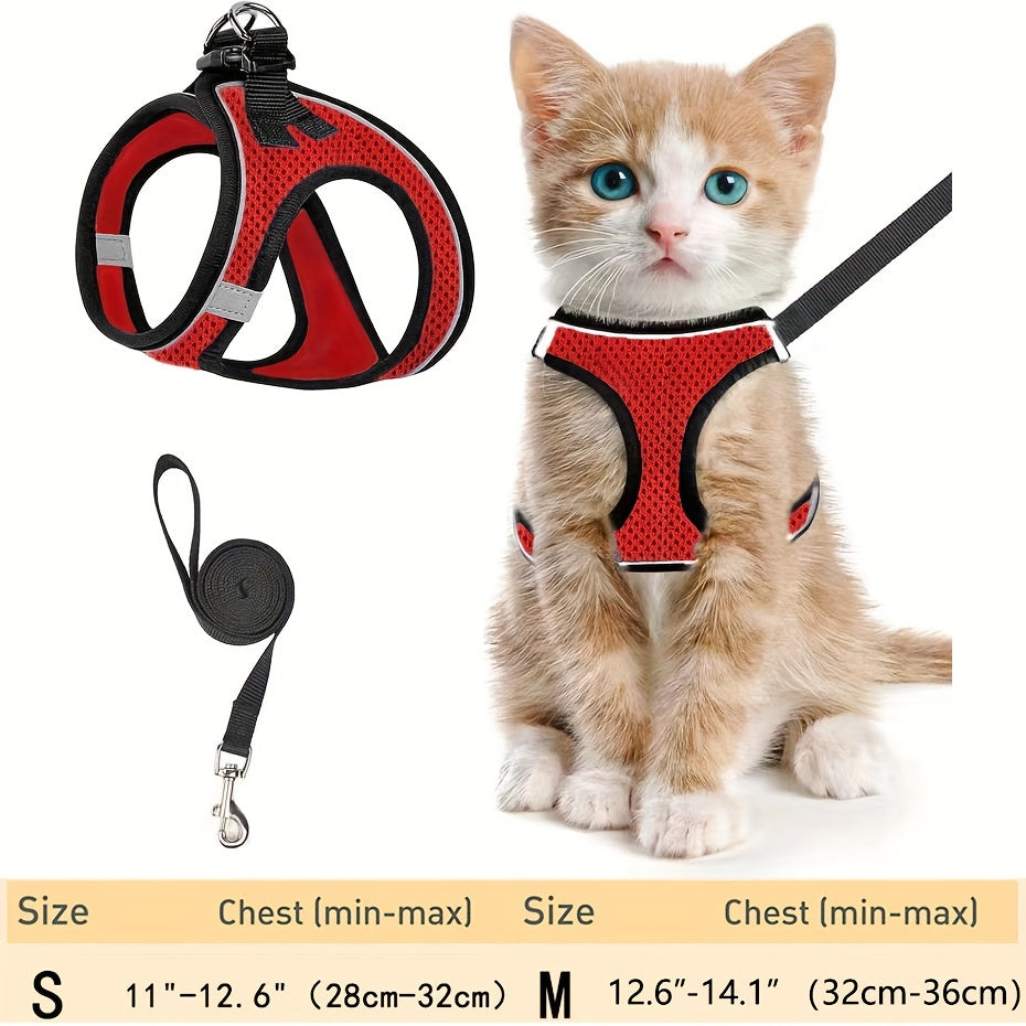 Haven Escape-Proof Cat Harness and Leash Set Reflective Mesh