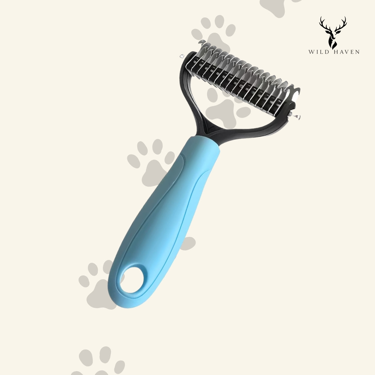Haven Dog Dematting Comb, Dual-Sided Detangling and Deshedding Tool for Medium and Long Coats