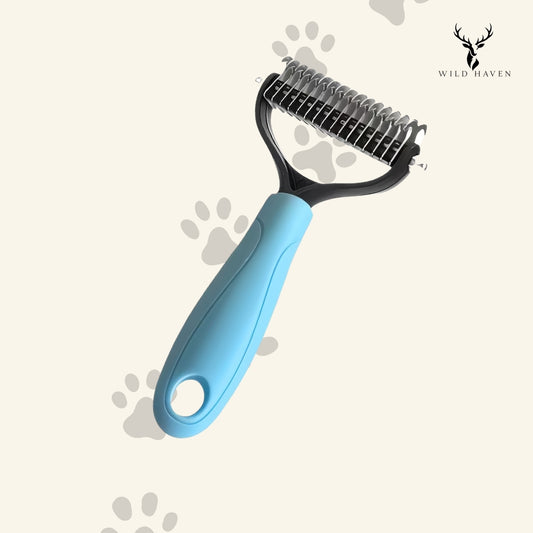 Haven Dog Dematting Comb, Dual-Sided Detangling and Deshedding Tool for Medium and Long Coats