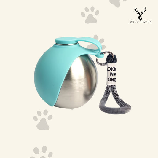 Haven Portable Stainless Steel Dog Water Bottle, Leak-Proof Travel Drinking Bottle with Hanging Buckle