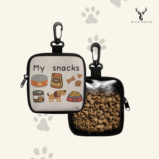 Haven Dog Treat Pouch, Polyester Training Bag with Zipper, & Clip