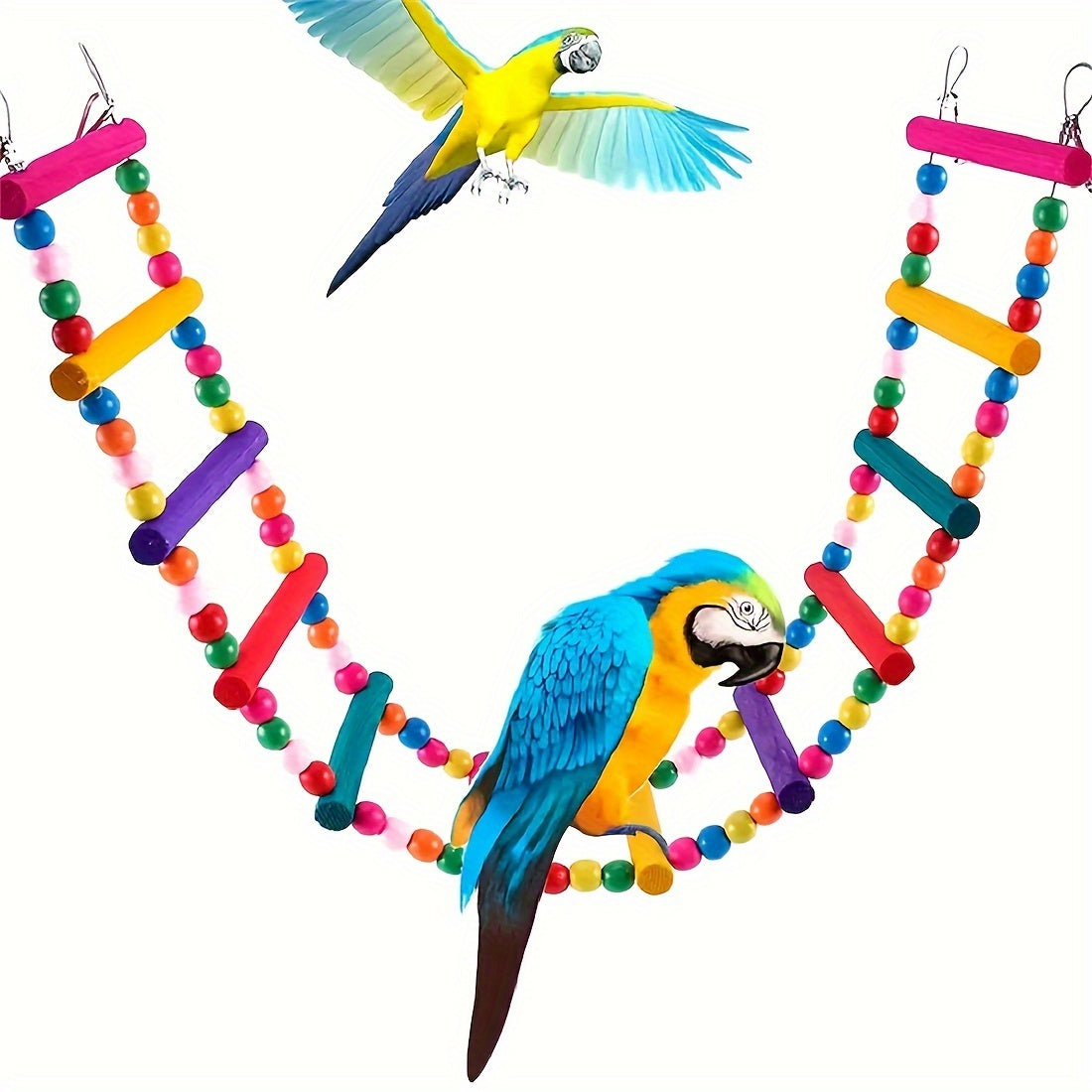 Haven Parrot 12-Section Wooden Rope Bridge Climbing Toy